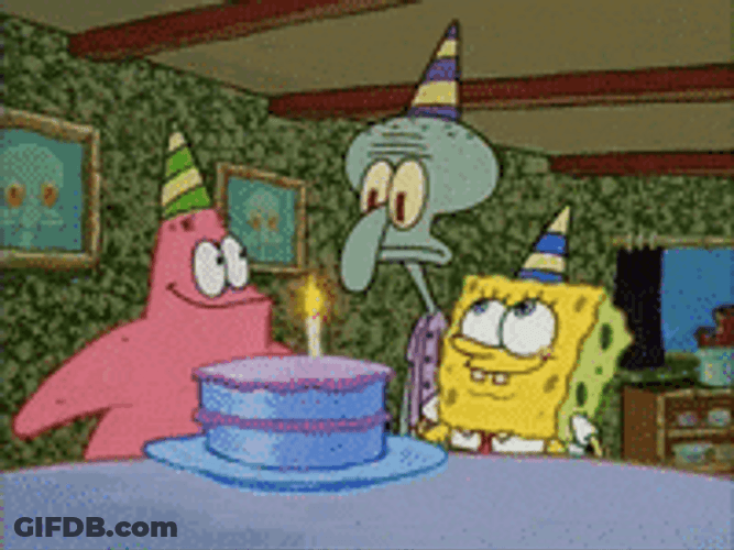 Weird Spongebob And Patrick Greeting Happy Birthday GIF