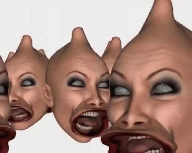 Weird Spooky Woman Face GIF