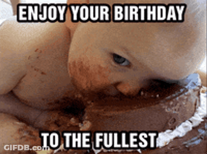 Weird Way To Consume Birthday Cake GIF