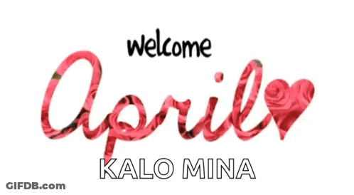 Welcome April Kalo Mina Sign With Heart GIF