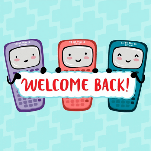 Welcome Back Calculator GIF