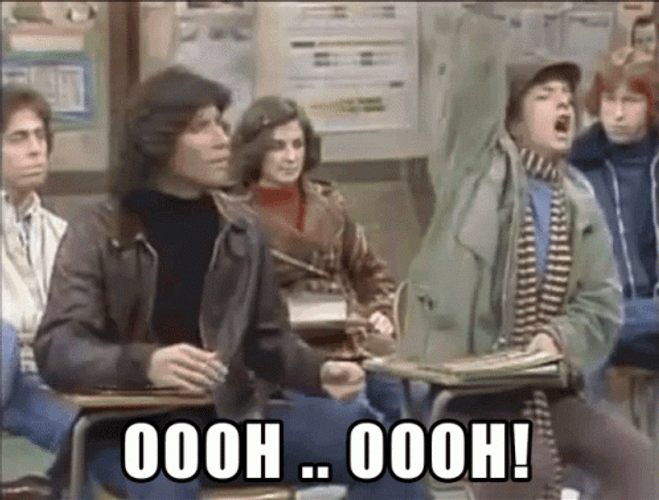 Welcome Back Kotter Raising Hand Oooh Oooh GIF