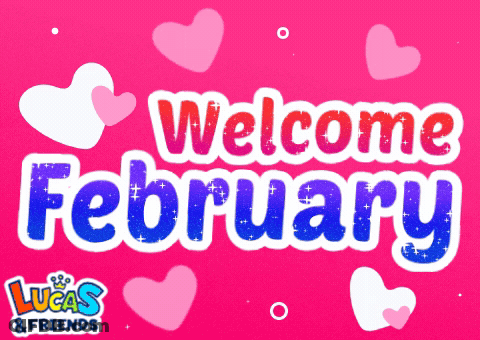 Welcome February On Pink Background GIF
