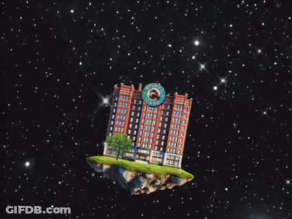 Welcome Home Sign With Building GIF