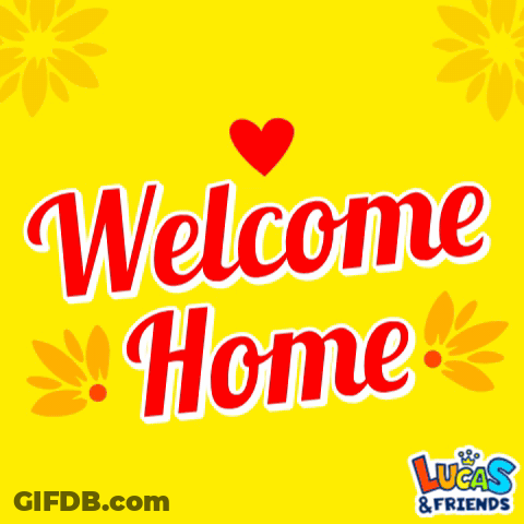 Welcome Home Sign With Heart GIF