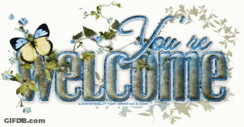 Welcome Sign With Butterflies And Flowers GIF