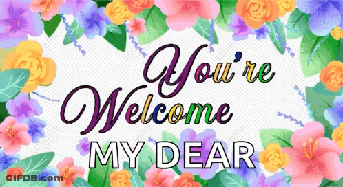 Welcome Sign With Flowers And Leaves GIF