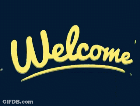 Welcome Text In Yellow And White GIF