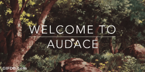 Welcome To Audace Sign With Trees GIF