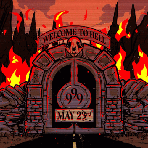 Welcome To Hell Burning Door Animation GIF