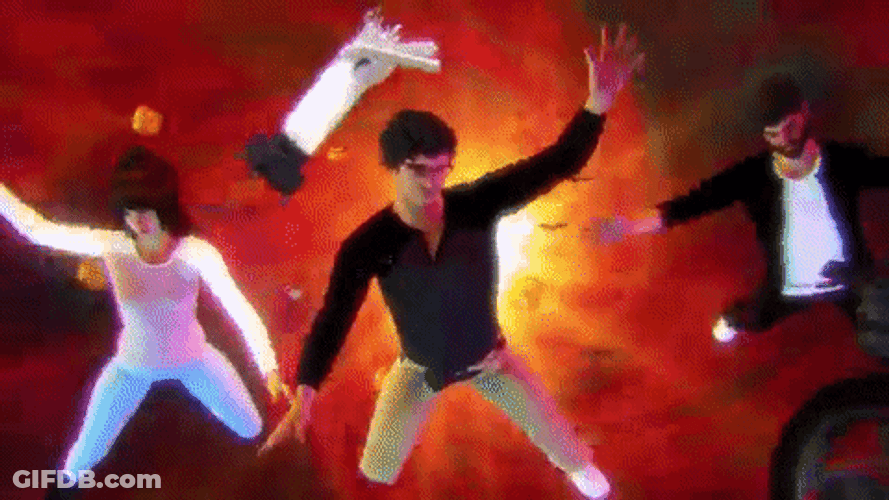 Welcome To Hell Falling On Fire Digital Animation GIF