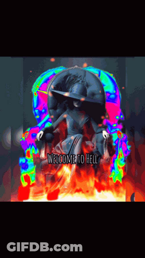 Welcome To Hell Trippy Rainbow Graphic Arts GIF