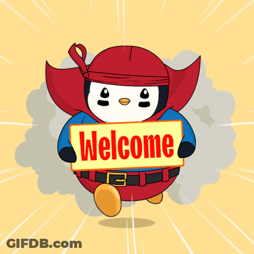 Welcome To The Club Running Penguin GIF