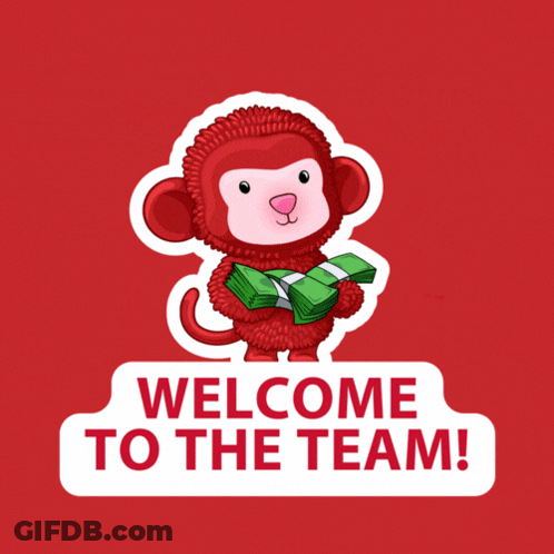 Welcome To The Team Red Monkey Holding Stacks Of Money GIF
