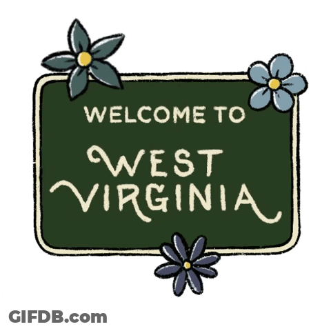 Welcome To West Virginia Sign With Flowers GIF