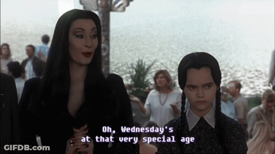 Welcoming Wednesday Addams In School GIF