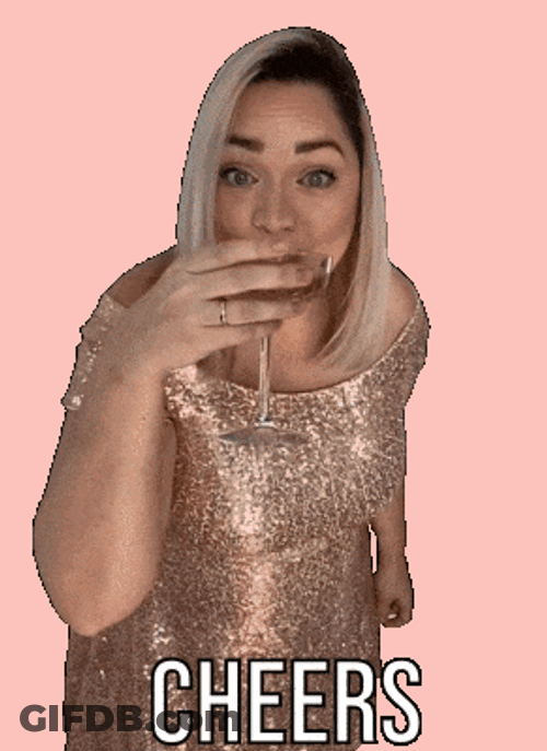 Well Dressed Woman Taste Happy Birthday Champagne GIF