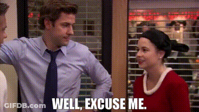 Well Excuse Me Pam Halpert Olive Oyl GIF