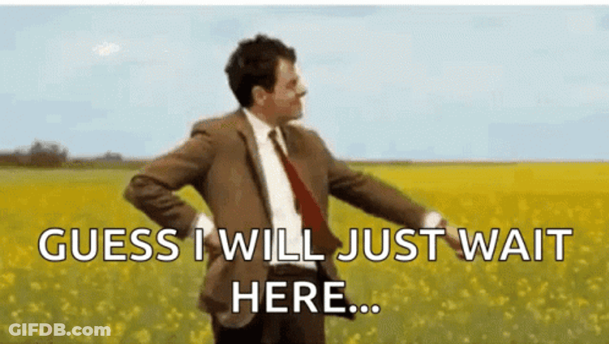 Well We're Waiting Mr Bean Rowan Atkinson GIF