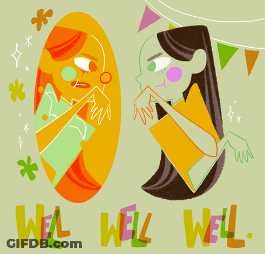 Well Well Well Mirror Reflection Animation GIF
