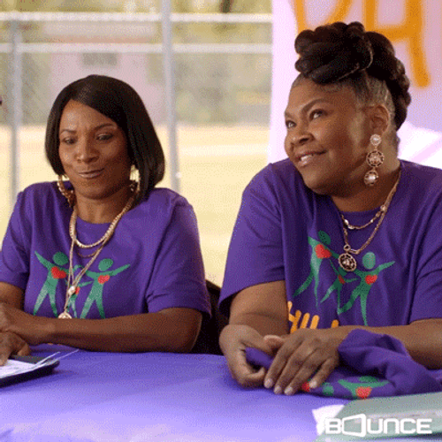 Well Well Well Sassy Ladies In Purple Tees GIF