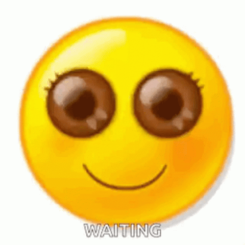 Well Were Waiting Smiling Blushing Emoji GIF