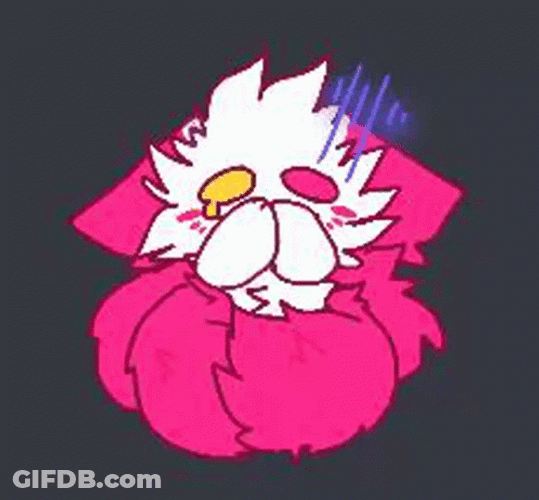 Welp Fluffy Pink Cartoon Character GIF
