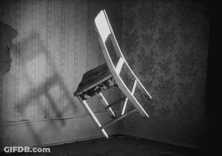 Wendigo Creepy Chair Floating In Air GIF