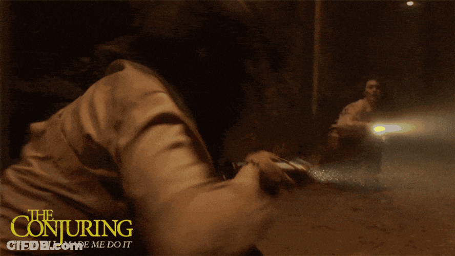 Wendigo Vera Farmiga With Flashlight Scared Face GIF