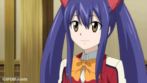 Wendy Fairy Tail Red Jacket Orange Bow Tie GIF