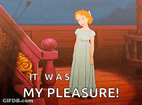 Wendy From Peter Pan Saying It Was Her Pleasure GIF