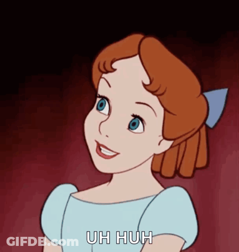 Wendy From Peter Pan Saying Uh Huh GIF
