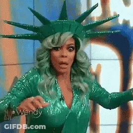 Wendy In Statue Of Liberty Costume Surprised GIF