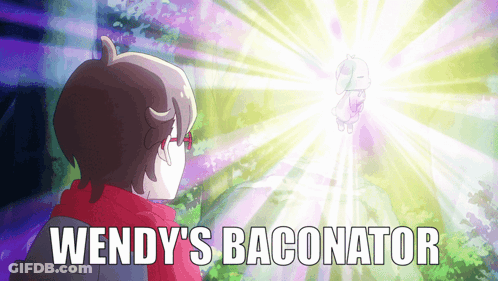 Wendy's Baconator With Glowing Light Behind GIF