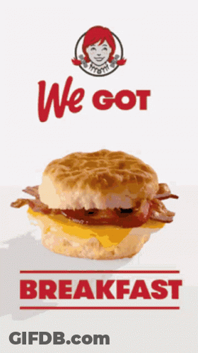 Wendy's Biscuit Sandwich With Bacon And Cheese GIF