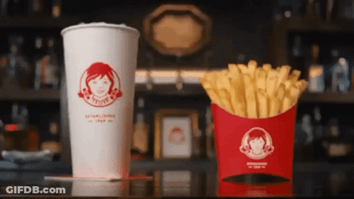 Wendy's Cup And French Fries On Counter GIF