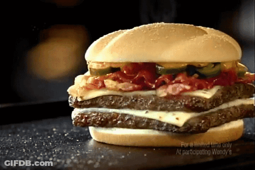 Wendy's Hamburger With Bacon And Cheese GIF