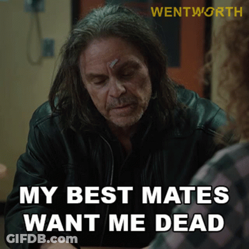 Wentworth Man With Bandage Talking To Woman GIF