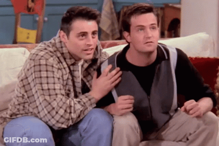 Were Waiting Friends Joey Tribbiani And Chandler Bing GIF