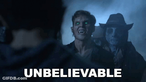 Werewolf And Cowboy Saying Unbelievable GIF