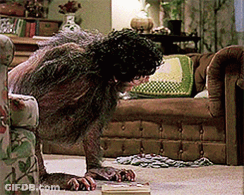 Werewolf Crawling Near Couch GIF