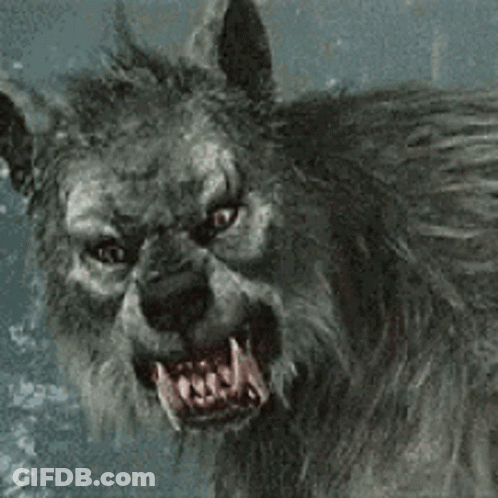 Werewolf Face With Open Mouth GIF