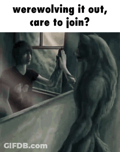 Werewolf Giving High Five To Man GIF