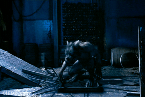 Werewolf Howling At Full Moon GIF