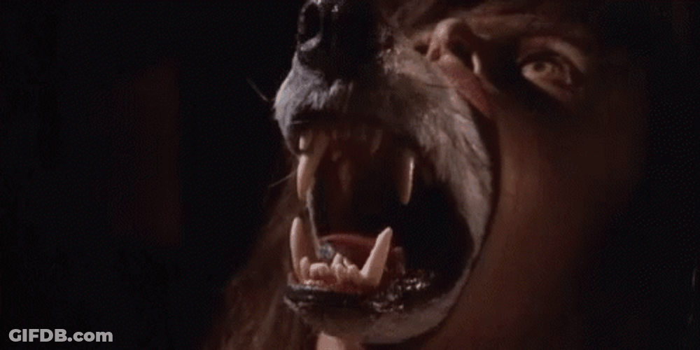 Werewolf Transformation Roar Rawr Growl Moon GIF