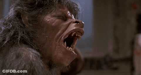 Werewolf With Open Mouth And Teeth GIF