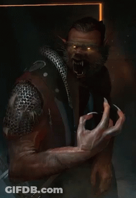 Werewolf With Snake Around Neck GIF