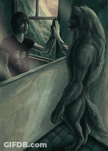 Werewolves Giving High Five GIF