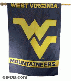 West Virginia Mountaineers Banner On Rope GIF
