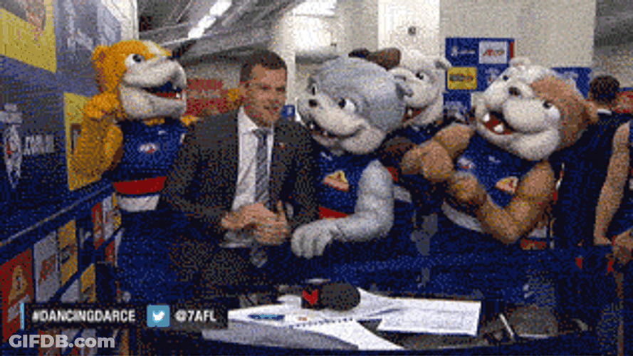 Western Carolina Mascots Dancing With Man GIF